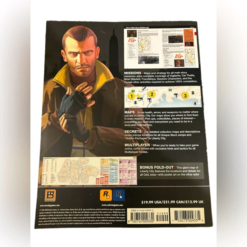 GTA IV BradyGames Signature Series Guide w/ Fold-Out Map – EUC